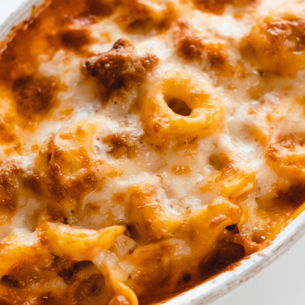 Tortellini di Leo baked beneath golden mozzarella