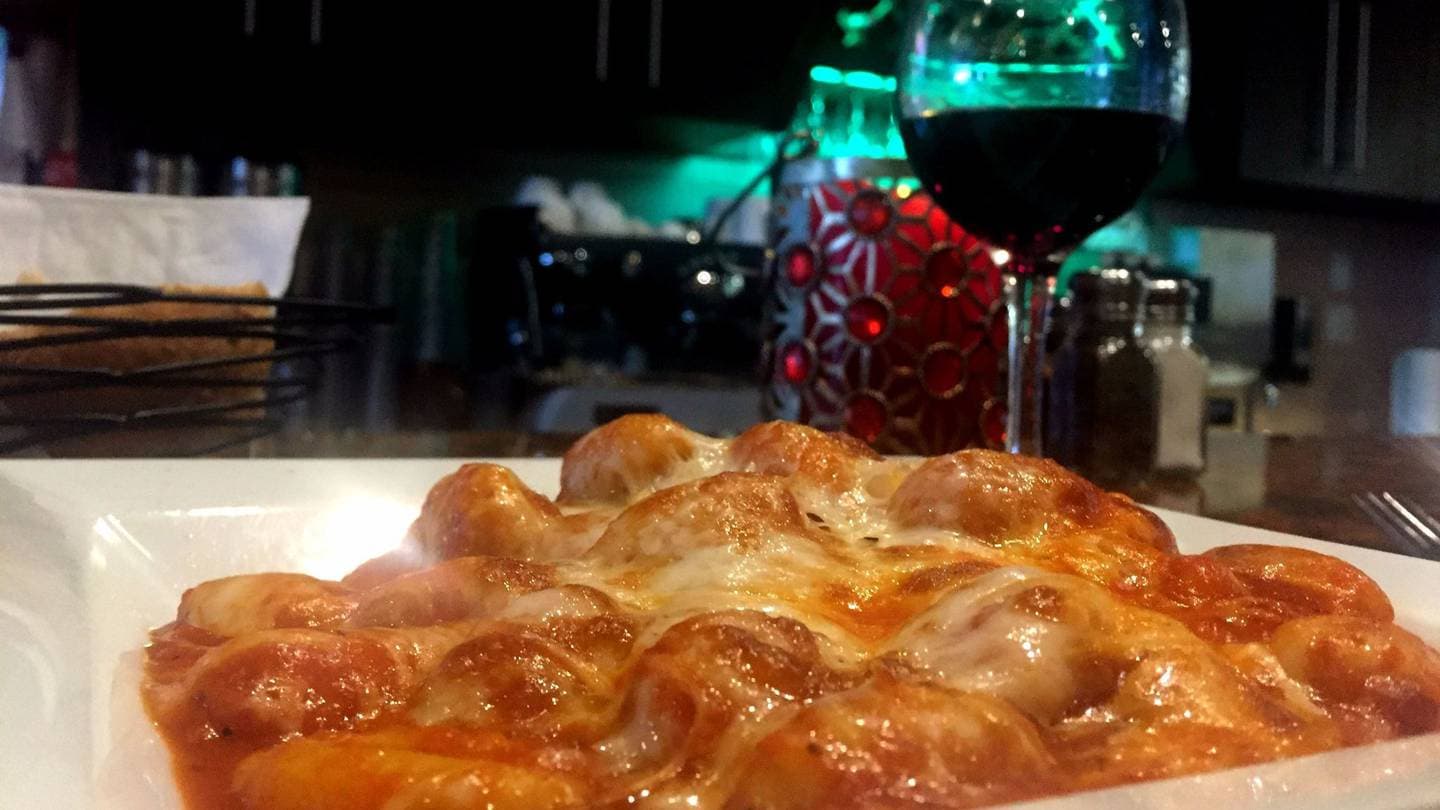 Gnocchi del Nonno baked with tomato sauce and mozzarella